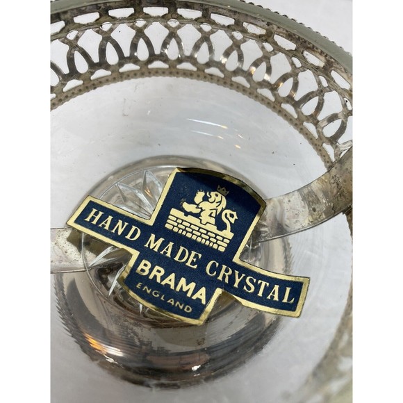 VINTAGE HANDMADE CRYSTAL BRAMA CONDIMENT DISH Made In England - Picture 9 of 12
